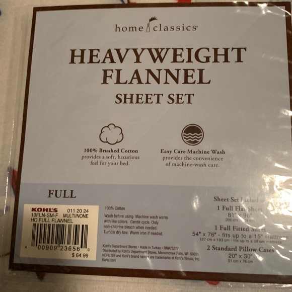 NEW Cozy Home Classics FULL 100%Cotton Flannel Sheet Set “Snow⛄️Friends” - Picture 2 of 4